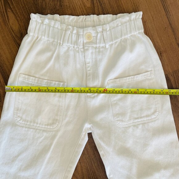 Emerson Fry Cream Linen Paper Bag Waist Cropped Pocket Pants Size M - Picture 5 of 8